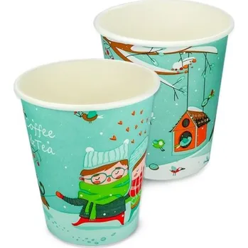 Jednorázové nádobí Kelímek papírový 200ml Winter Coffee and Tea