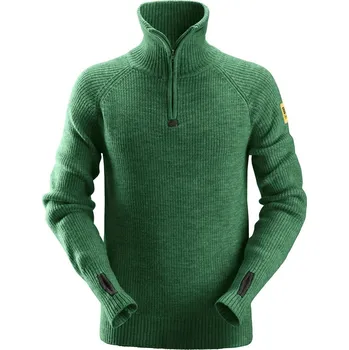 Pánská mikina Vlněný svetr s ½ zipem zelený vel. XXL