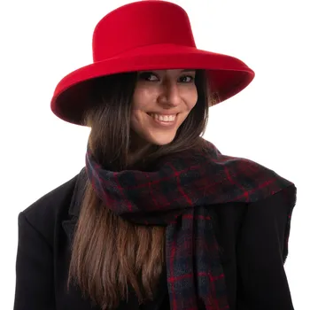 Klobouk Dámský plstěný klobouk červený - Tiffany - Mayser Velikost: Unisize (S-XL)