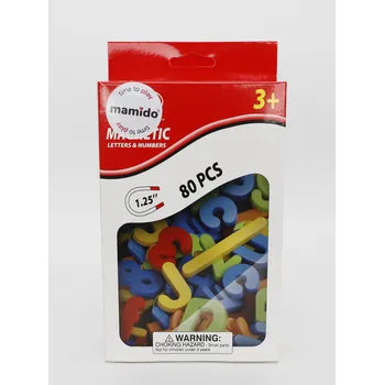 Výuková hračka Mamido Barevná magnetická písmena a čísla 80 dílů, velikost 3,1 cm MT1526