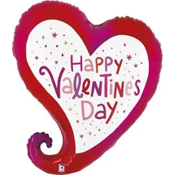 Party dekorace Foliový balonek Valentýn ve tvaru srdce Happy Valentine’s Day 71 × 59 cm