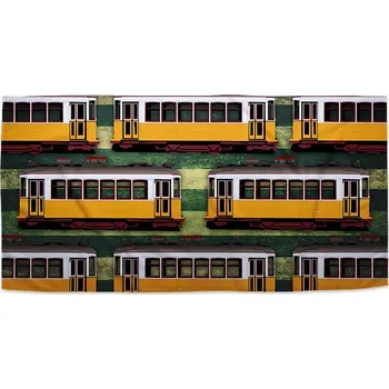 Osuška Sablio Ručník Lisabonské historické tramvaje Zelený Pattern - 50x100 cm