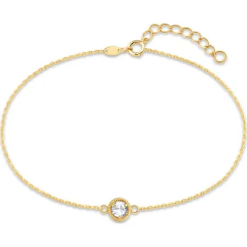 Náramek Decentní zlatý náramek s bílým zirkonem Au 585/1000 0,75g