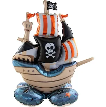 Balónek Stojící foliový balonek pirátská loď – 70 x 81 cm