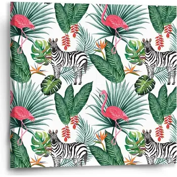 Obraz Sablio Obraz Zebra a plameňák - 50x50 cm