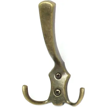 Věšák 770402 věšák kov stará mosaz (Nástěnný věšák v povrchu mosaz. Jednoduchý a funkční doplněk do interiéru.)