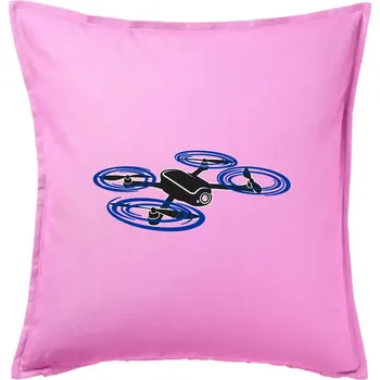 Polštář Dron letící - Polštář 50x50 - 50x50 - Pouze potah ( Růžová )