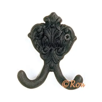 Věšák H2. háček Dvojháček černý (Nástěnný dvojháček. Vhodné řešení pro nábytek v interiéru.)