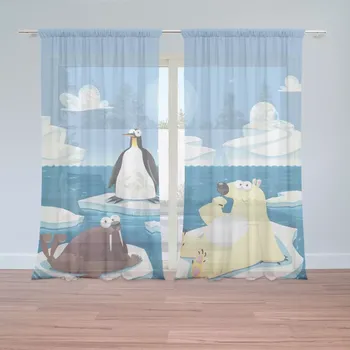 Záclona Sablio Záclony Lední zvířátka: 2ks 150x250cm