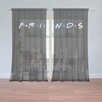 Záclona Sablio Záclony Seriál Přátelé FRIENDS Obrysy: 2ks 150x250cm