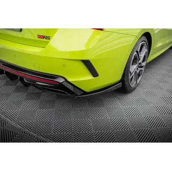 Tuning Maxton Design boční difuzory pod zadní nárazník ver. 4 pro Škoda Octavia RS Mk4, černý lesklý plast ABS