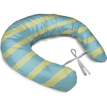 Polštář Sablio Těhotenský polštář Modrožluté pruhy