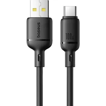 Datový kabel KABEL BASEUS SILKY USB/USB-C 1m 100W ČERNÝ