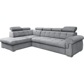 Sedací souprava Rozkládací sedací souprava rohová, šedá/stříbrná, levá, PRIMUS ROH NEW