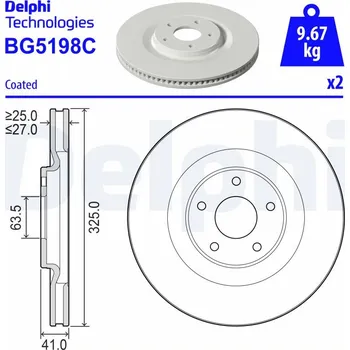 Brzdový kotouč Brzdový kotouč DELPHI BG5198C