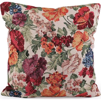 Povlak na polštářek Gobelínový povlak na polštář květy 45x45 cm, střední, 3 lososová světlá květy