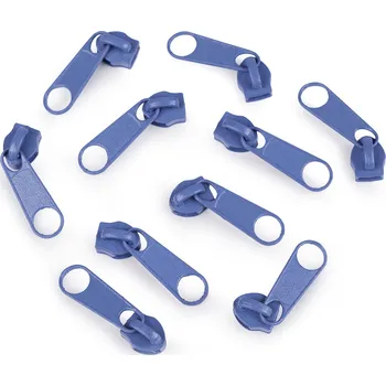 Zip Jezdec ke spirálovým zipům No 5 pro metráž typu POL, střední, 219 modrá