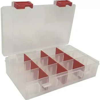 Ideal Box Plastový organizér L 21 x 14,1 x 4,6 cm bílá/červená