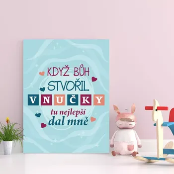 Plechová cedule Sablio Dárková cedulka Když Bůh stvořil vnučky: 30x40 cm