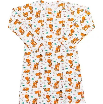 Noční košile dlouhý rukáv Oranžová,Bílá - 100 BX1001411