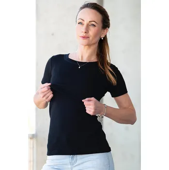 Krásná mamka Kojicí tričko Love MERINO black Velikost: M