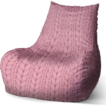 Sedací pytel Sablio Sedací vak Bean Růžové pletení: 100 x 90 x 45 cm