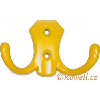 Věšák H2B háček dvojháček žlutý (Nástěnný dvojháček. Praktický doplněk do interiéru.)