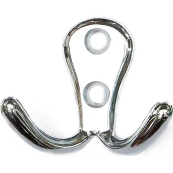 Věšák H2m. Dvojháček chrom lesklý (Nástěnný dvojháček v povrchu chrom lesklý. Praktický doplněk do interiéru.)