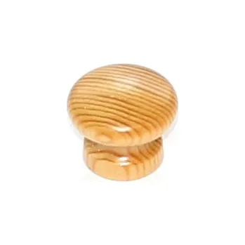 Nábytkové kování 55827 knopka 34,5mm borovice lak (Kulatá dřevěná knopka z lakované borovice. Průměr 34,5mm, hladký lesklý povrch. )
