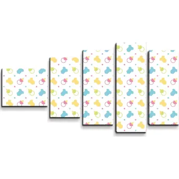 Obraz Sablio Obraz - 5-dílný Dudlíky a body - 100x60 cm