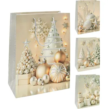 Dárková taška Junior Dárková papírová taška M vánoční 32cm, mix 4 motivů