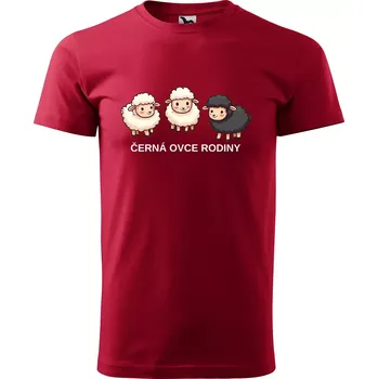 Pánské tričko Sablio Tričko s potiskem Černá ovce rodiny - červené 5XL