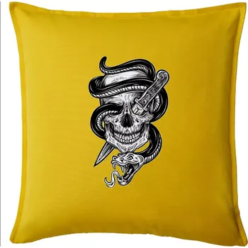Polštář Lebka hadi - Polštář 50x50 - 50x50 - Pouze potah ( Žlutá )