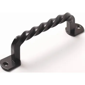 Nábytkové kování 42920 úchytka Kovaná rozteč 136mm černý lak (Kovaná úchytka s charakteristickým tepaným vzhledem a černým lakem. Rozteč 136mm. Rustikální, venkovský nebo historický styl.)