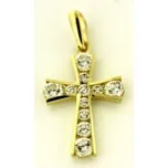 Zlatý přívěsek křížek ze žlutého zlata