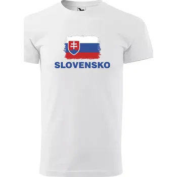 Sablio Tričko s potiskem Slovensko - bílé 5XL