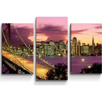 Obraz Sablio Obraz - 3-dílný Rozsvícený most - 75x50 cm