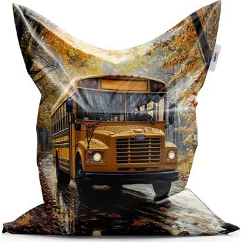 Sedací pytel Sablio Sedací vak Žlutý školní autobus - 200x140 cm