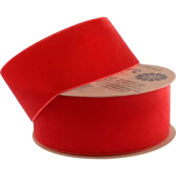 Stuha Stuha semišová 5cm/9m, červená