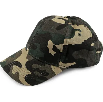 Kšiltovka Bavlněná kšiltovka unisex vhodná k dozdobení, střední, 27 zelená maskáčová