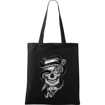 Lebka hadi - Taška bavlněná - 42 x 38 cm ( Černá )