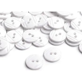 Knoflík Knoflík velikost 24", střední, (101) bílá