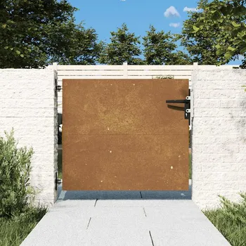 Zahradní branka 85 x 125 cm z corten oceli čtvercový design Hnědá153257
