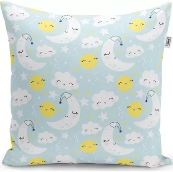 Polštář Sablio Polštář Měsíce, slunce a mráčky - 40x40 cm