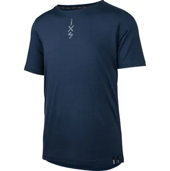cyklistický dres IXS Cyklistický dres s krátkým rukávem - FLOW MERINO - modrá