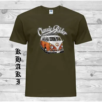 Pánské oblečení panske-levne-bavlnene-tricko-potisk-VW-hipie-autobus Barva: Khaki, velikost: XL