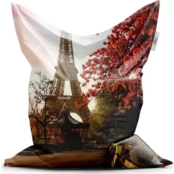Sedací pytel Sablio Sedací vak Classic Eiffelova věž a červený strom - 150x100 cm