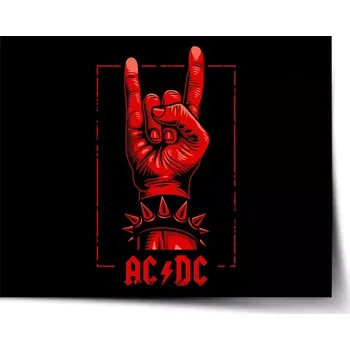 Plakát Sablio Plakát ACDC Červená ruka - 60x40 cm