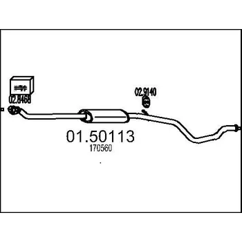 Auto-moto Střední tlumič výfuku MTS 01.50113