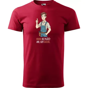 Pánské tričko Sablio Tričko s potiskem Hrdina bez pláště? Ano, jsem školník - červené 5XL